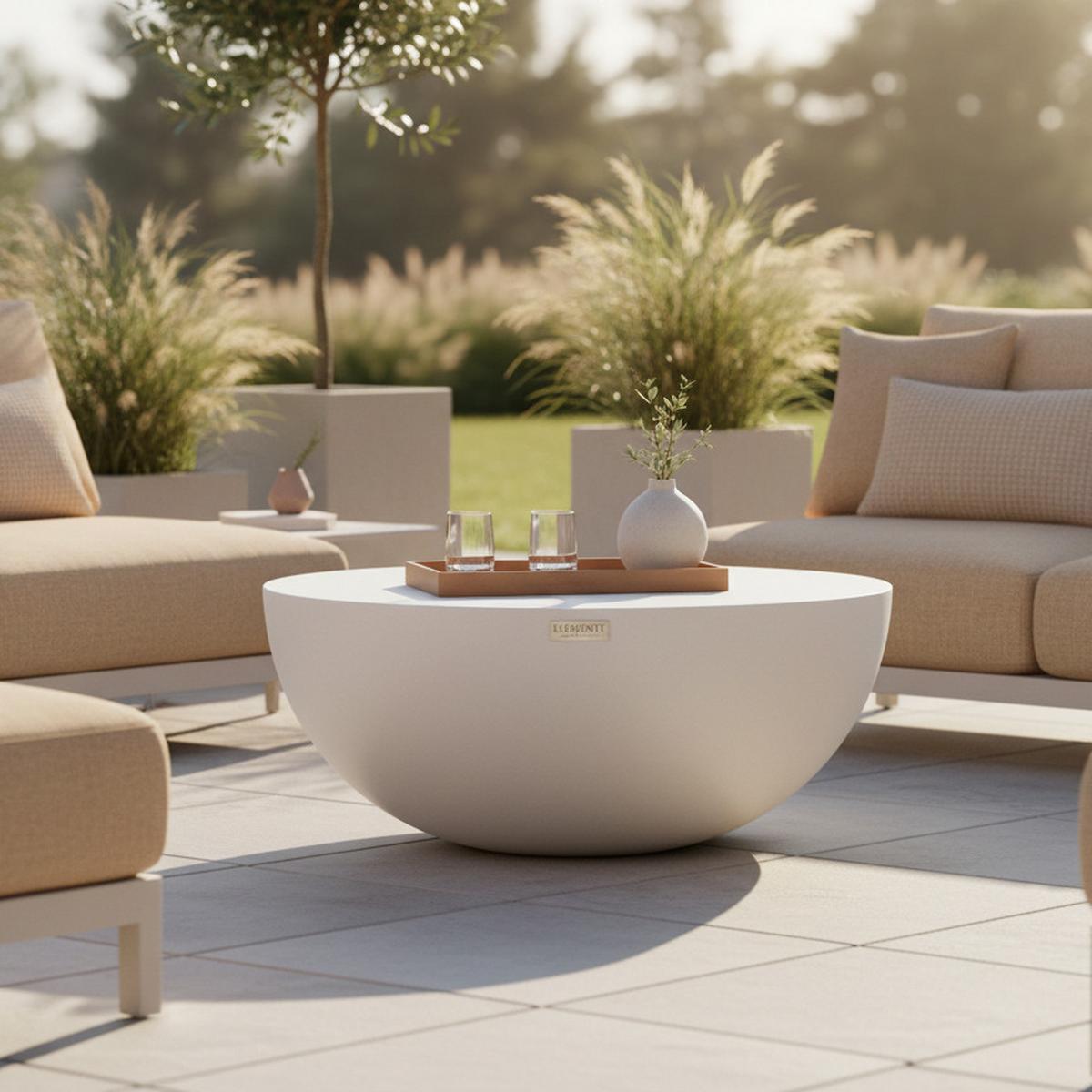 Loungetisch Chronos Weiß - Weiß, MODERN, Stein (87/35cm) - Gardenson