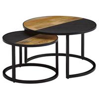 Set Klubskih Mizic Wohnling - črna, Moderno, kamen/kovina (60/60/36cm) - MID.YOU