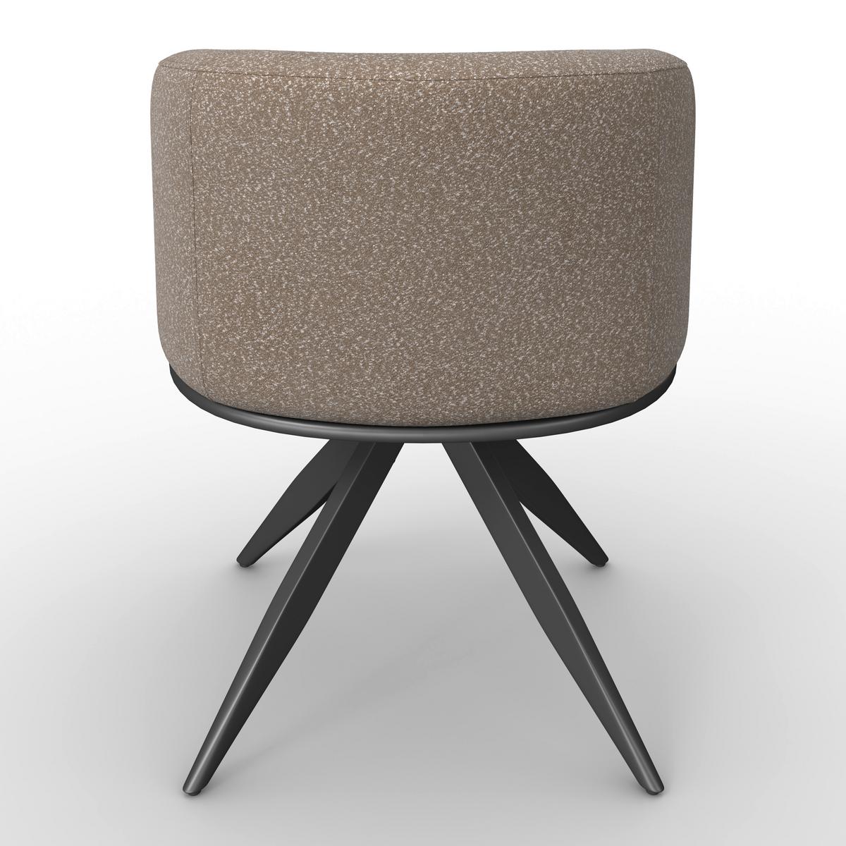 Armlehnstuhl Nela Braun Bouclé Drehbar Gepolstert - Schwarz/Braun, MODERN, Holz/Textil (62/77/62cm) - Bessagi Home