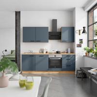 Küchenblock Easytouch High m. Geräten Dunkelblau - Eichefarben/Schwarz, MODERN, Holzwerkstoff/Metall (240cm) - Nobilia