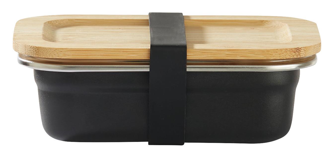 Ételtároló Doboz Űrtartalom: Kb. 400ml Ivar - natúr színű/fekete, fa/fém (14,3/4,2/10,4cm) - Premium Living