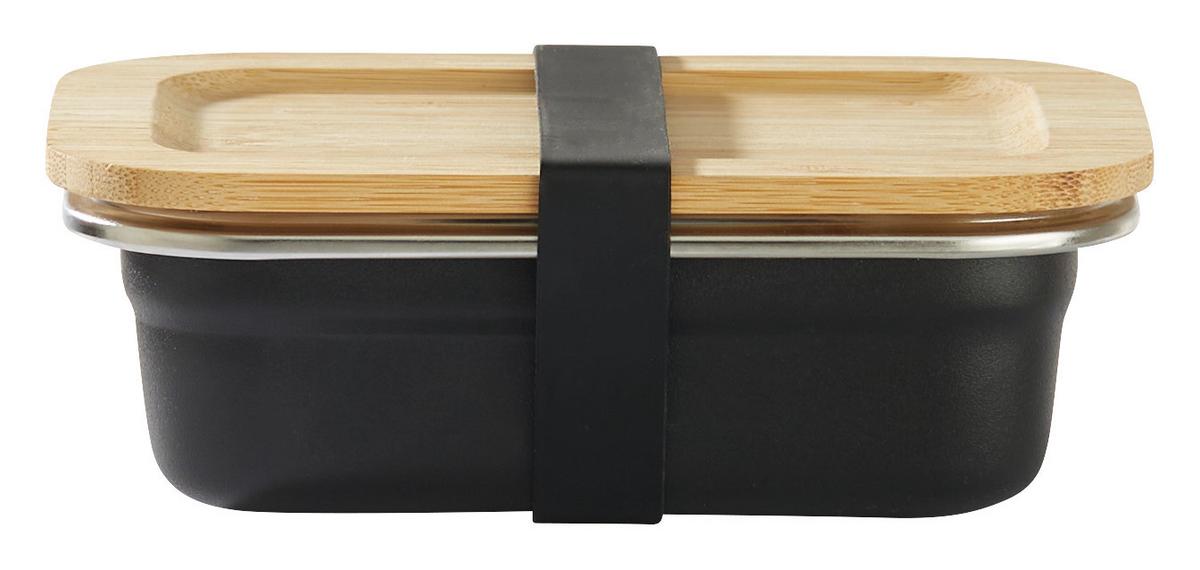 Ételtároló Doboz Űrtartalom: Kb. 400ml Ivar - natúr színű/fekete, fa/fém (14,3/4,2/10,4cm) - Premium Living