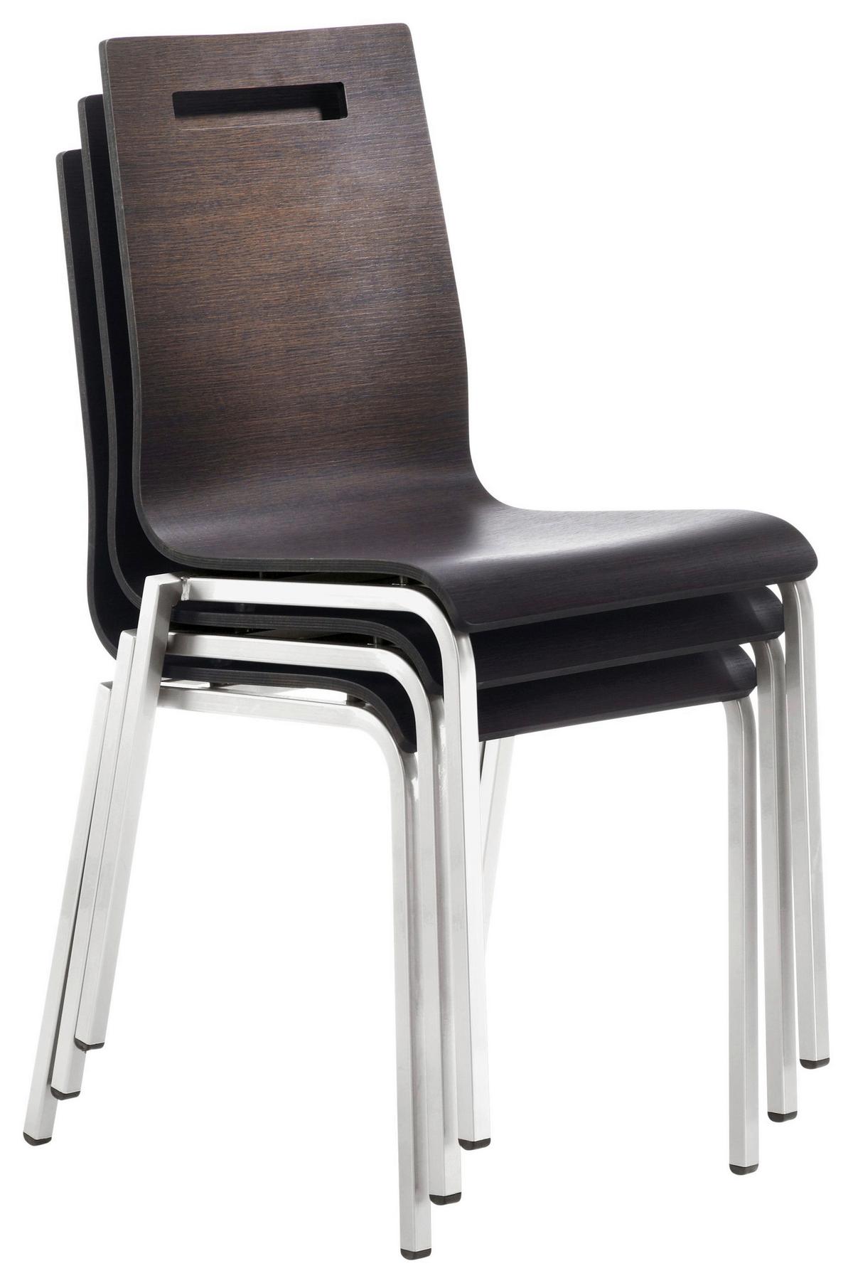 Besucherstuhl "My Life", wengefarbe - Wengefarben/Chromfarben, Basics, Holz/Metall (48/87/55cm) - MID.YOU
