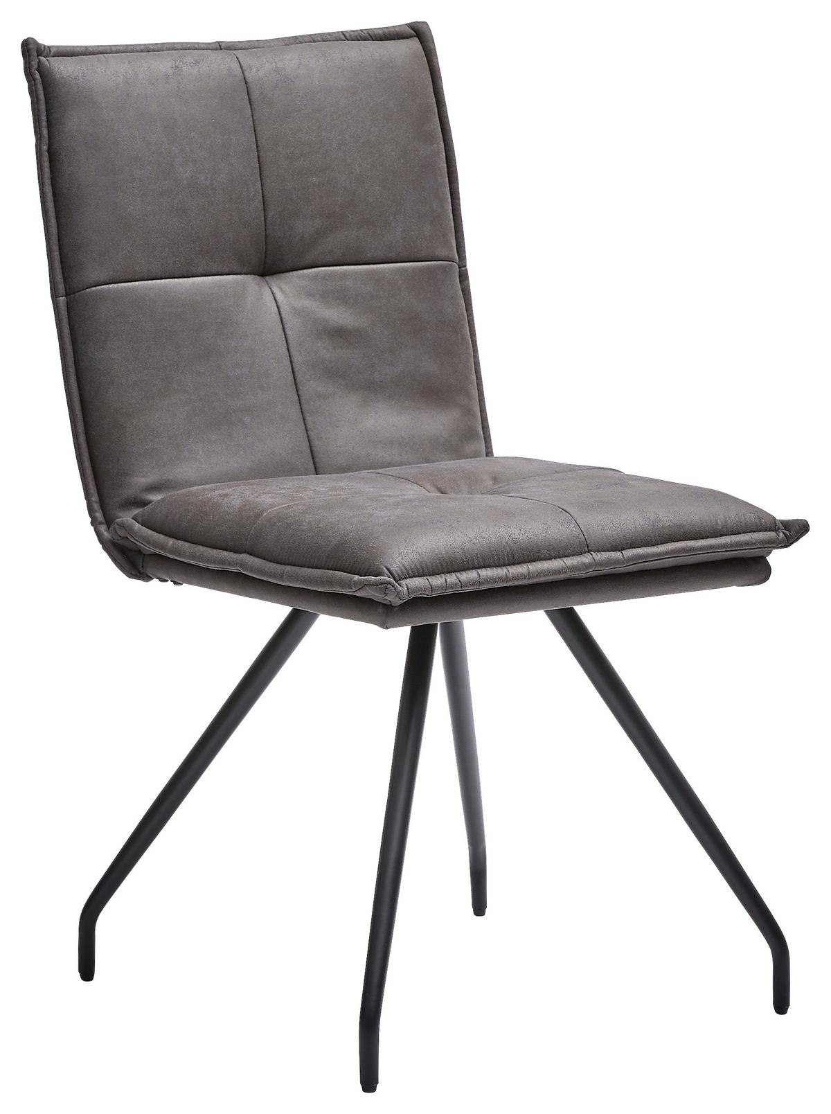 KRZESŁO LOLLY - czarny/szary, Modern, metal/tkanina (49/89/62cm) - MID.YOU