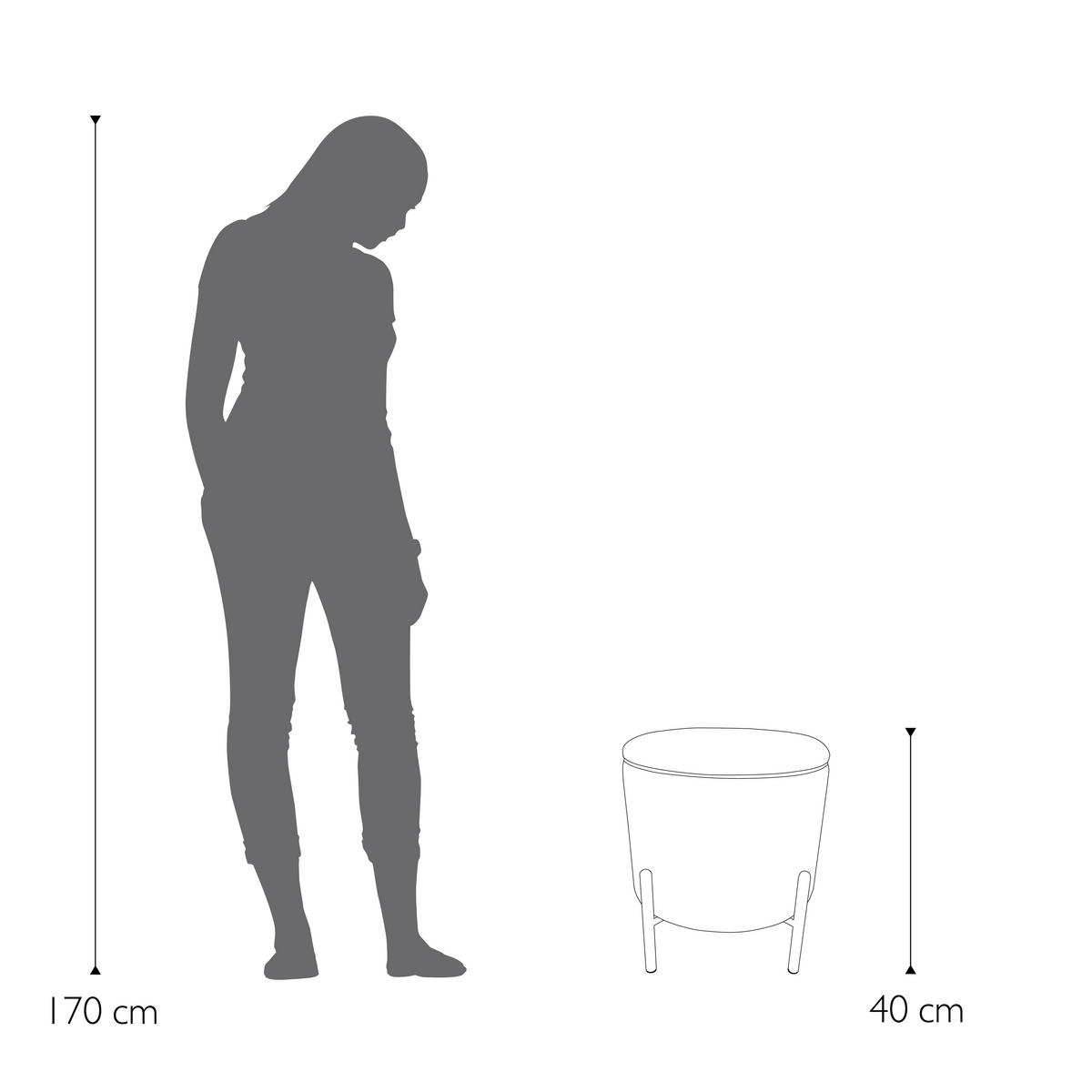 Hocker Logan Rosa Samt mit Stauraum - Goldfarben/Rosa, Design, Textil/Metall (36/40/36cm) - Echtwerk