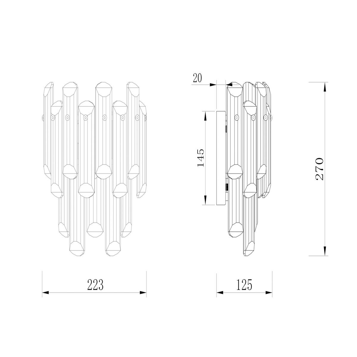 WANDLEUCHTE FLARE - Goldfarben, Basics, Glas/Metall (22,3/27/12,5cm) - MAYTONI