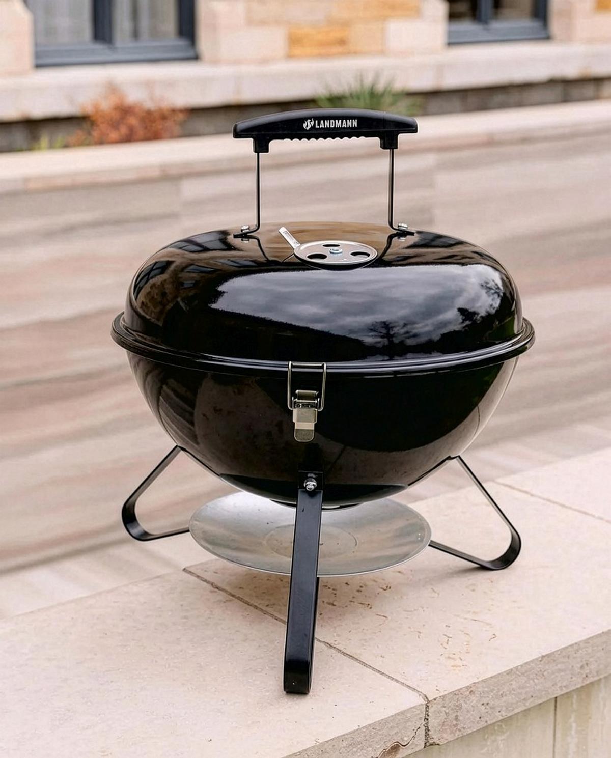 GRILL KULISTY 19563 - czarny, Basics, tworzywo sztuczne/metal (36/36/38cm) - Landmann