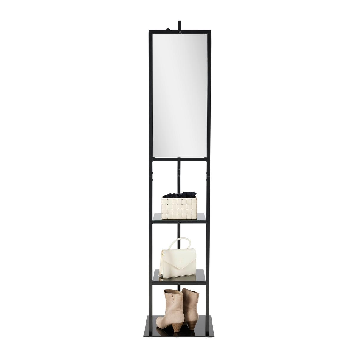 Podna Vješalica Imola - crna, Moderno, staklo/metal (40/182/40cm) - Modern Living