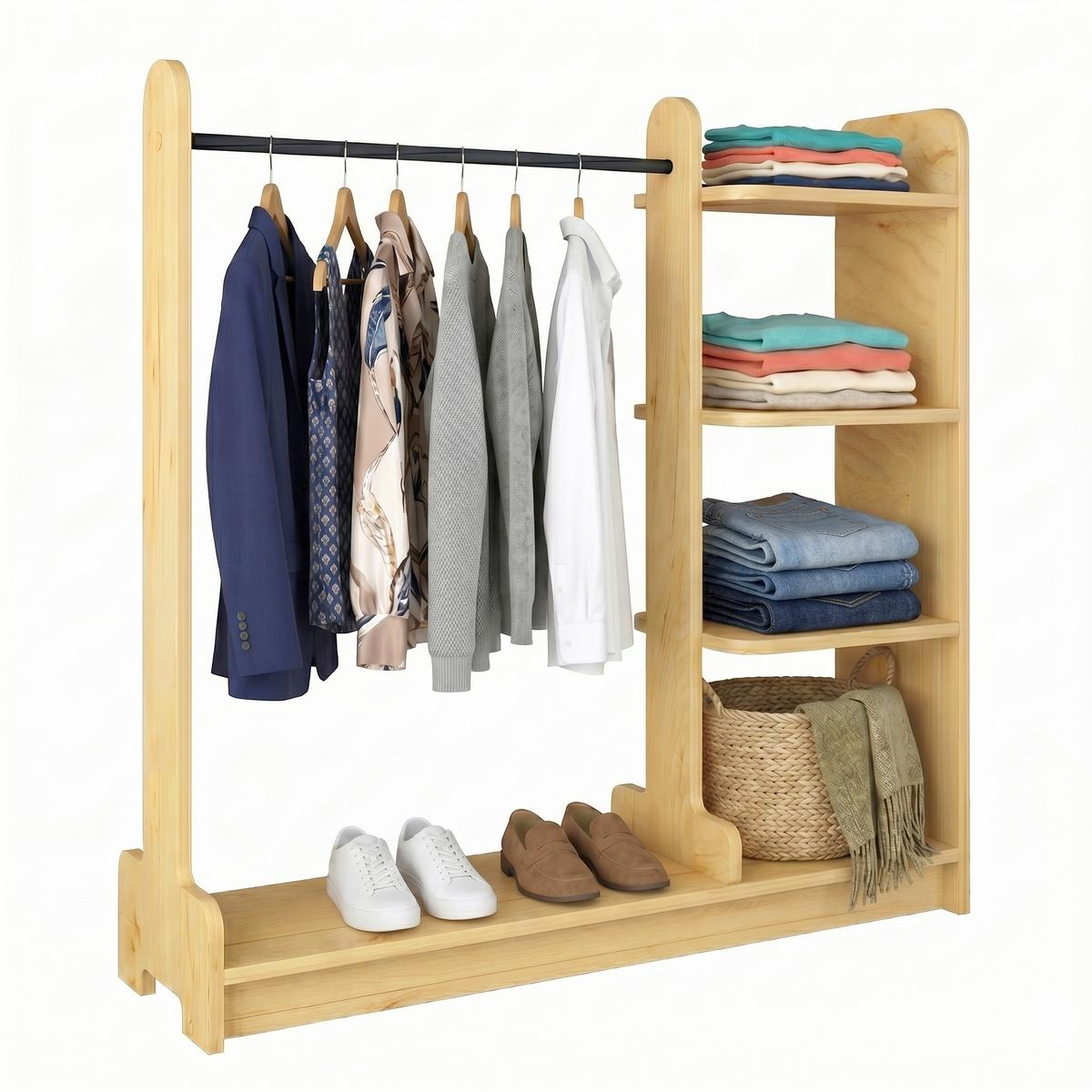 Garderobe Lempu L Honigeiche - Honigeiche, MODERN, Holzwerkstoff/Metall (106/110/35cm) - Livetastic