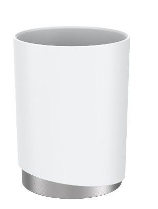 Fogkefetartó Pohár Chris - fehér, Modern, műanyag/fém (8/11cm) - Premium Living