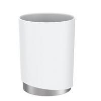 Zahnputzbecher Chris in Weiss - Weiss, Modern, Kunststoff/Metall (8/11cm) - Premium Living
