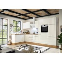 Kotna Kuhinja Premium Marleen, 370x170cm - bela/barve aluminija, Trendi, umetna masa/leseni material (170/370cm) - Respekta