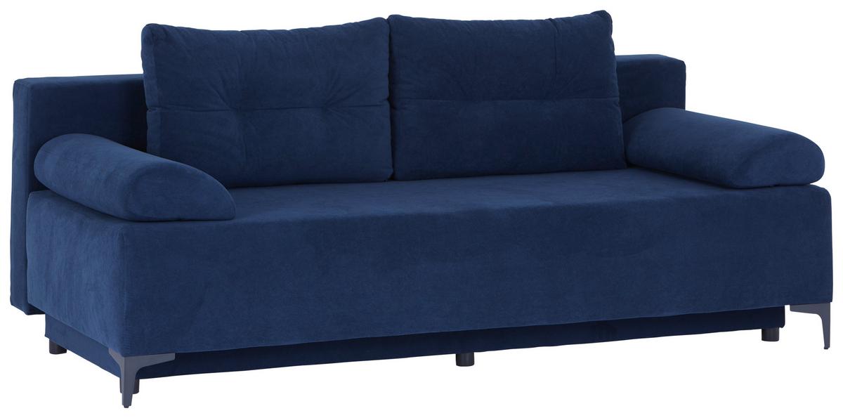 Canapea extensibila PARIS - albastru/negru, Modern, metal/lemn (200/98/90cm)