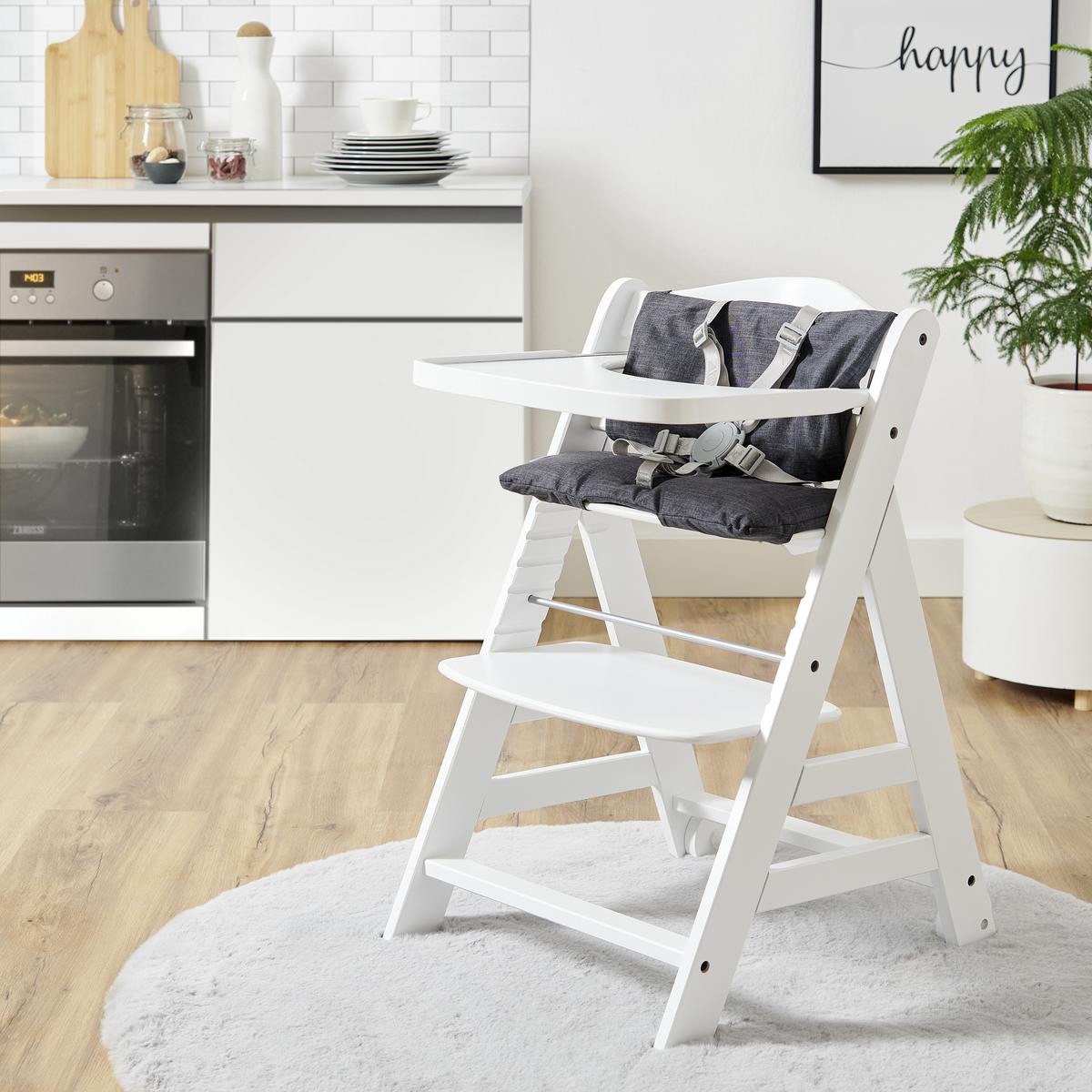 WYSOKIE KRZESŁO 663240 BETA+BOUNCER - biały/szary, Basics, drewno (58/48/83cm) - Hauck