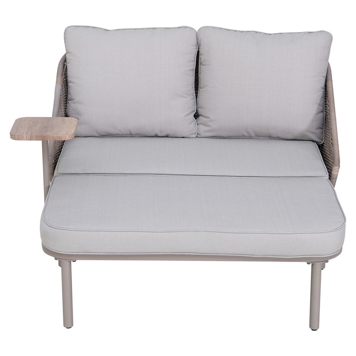 Doppelliege Tagesbett Porto Grau/Naturfarben - Naturfarben/Grau, Basics, Holz/Kunststoff (142/82/128cm) - Modante