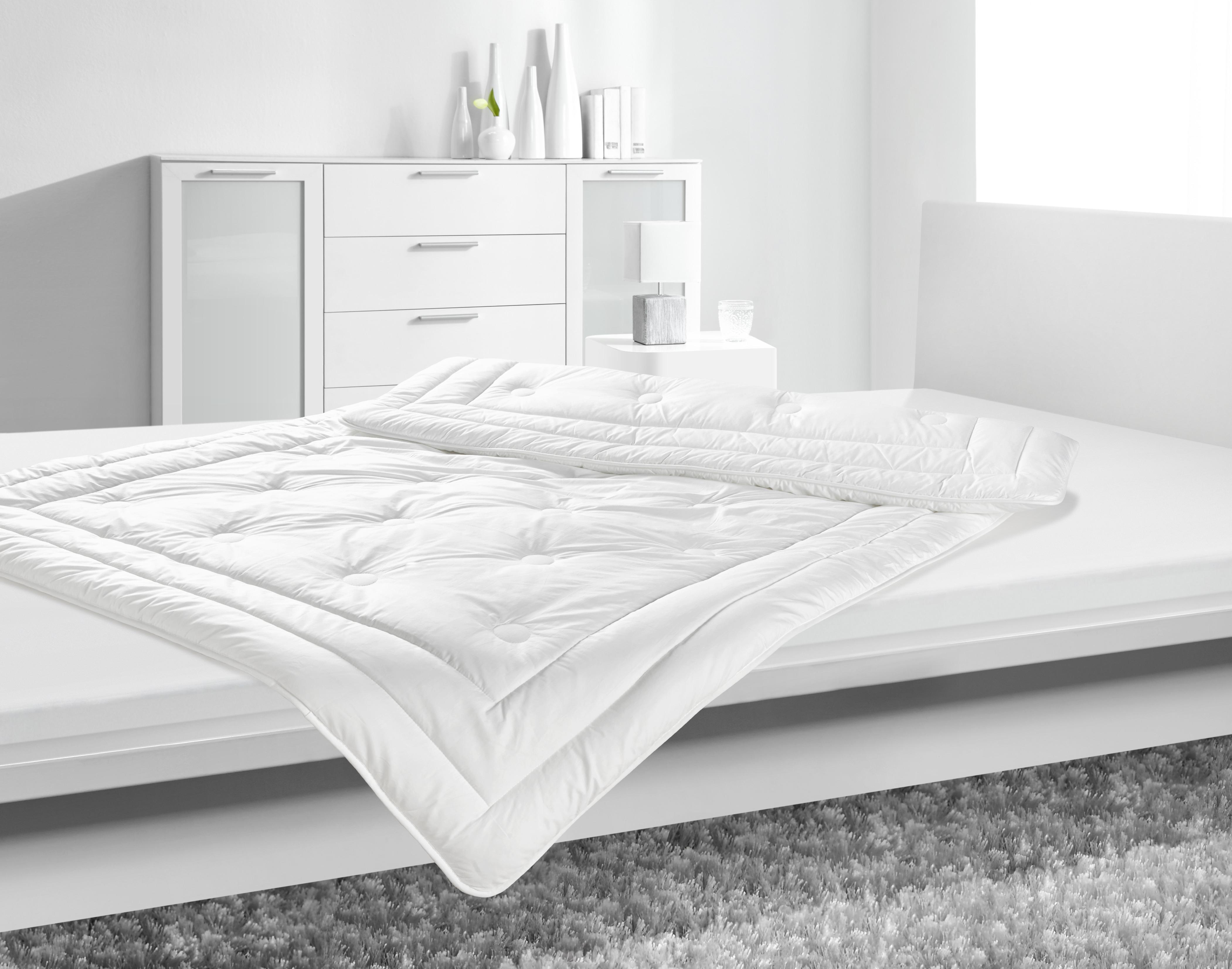 Kassettenduvet Wildseide ca. 160x210cm - Weiss (160/210cm) - Premium Living