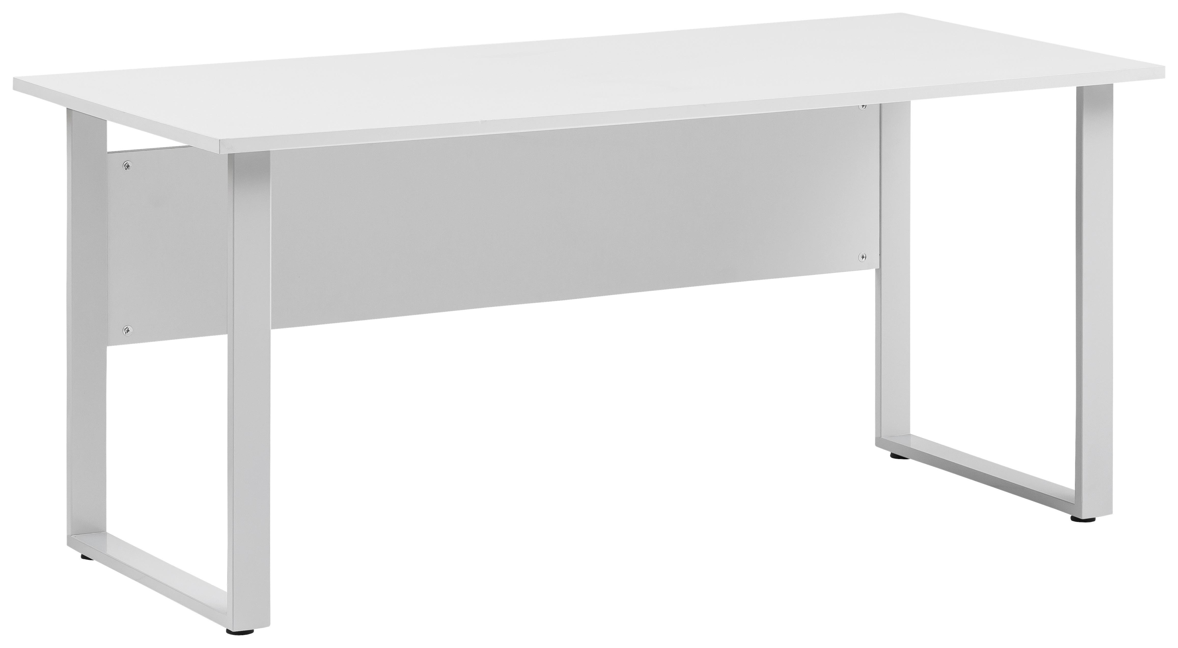 Schreibtisch "Serie 1500" ca 160x65 cm , hellgrau - Hellgrau/Alufarben, KONVENTIONELL, Holzwerkstoff/Metall (160/65/73,2cm) - MID.YOU