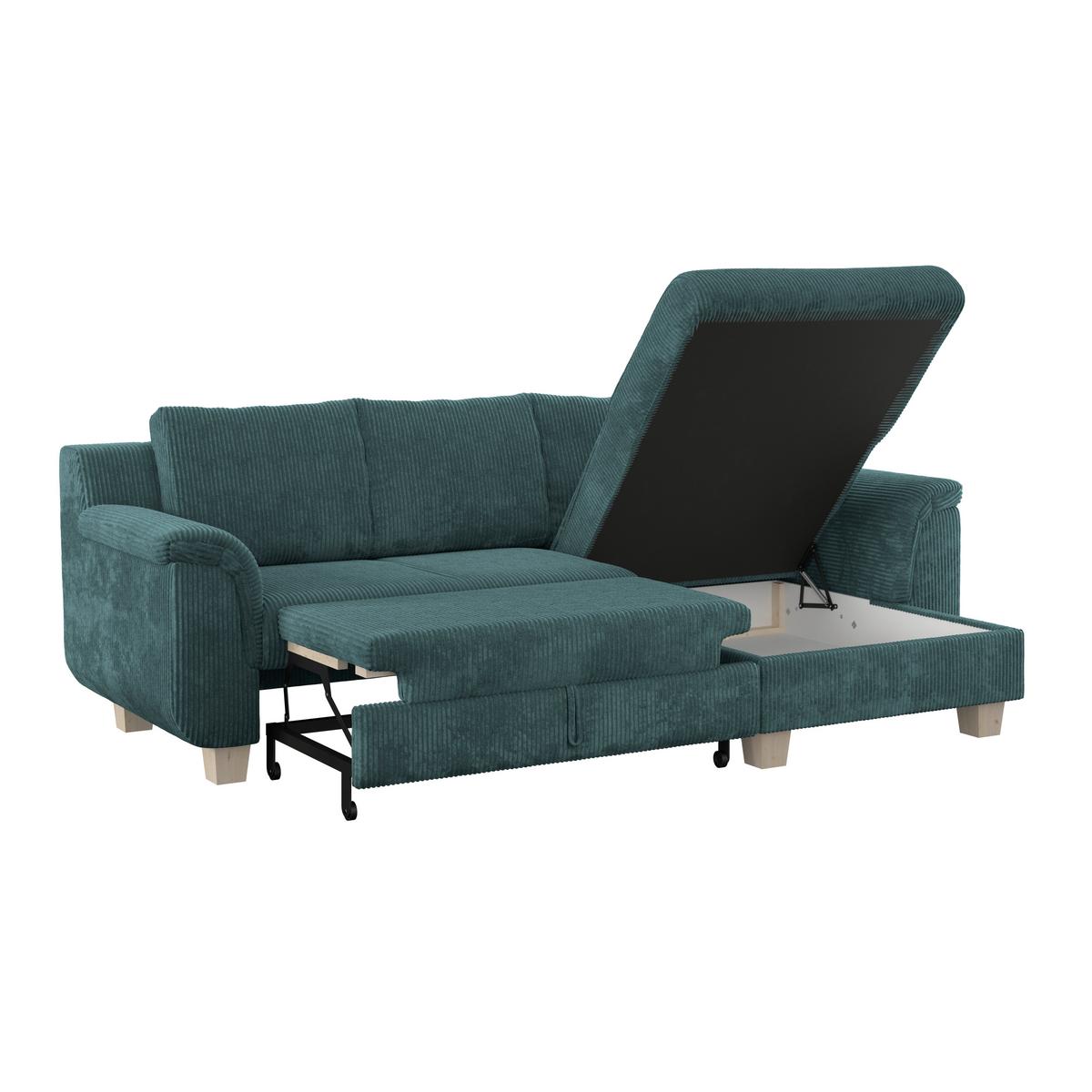 Colţar ALEX - albastru deschis, Modern, textil (246/88cm) - Modern Living