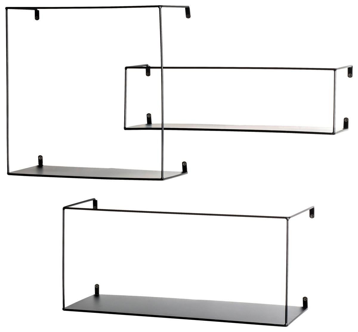 ZESTAW REGAŁÓW ŚCIENNYCH KIRKLEES 10 -LOMOCO- - czarny, Modern, metal (59/23/43cm) - Lomoco