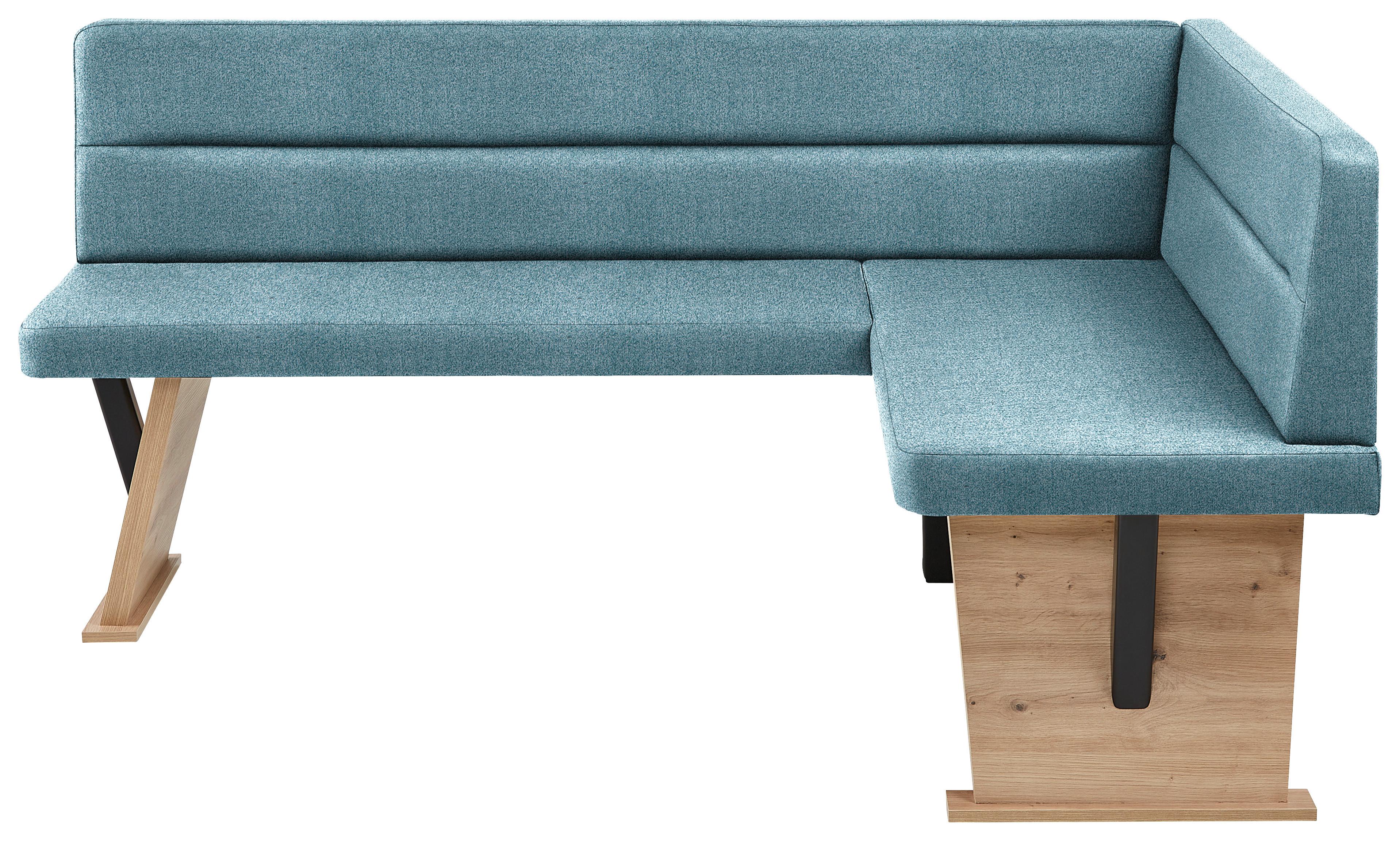 Eckbank in Eiche Artisan/Petrol - Petrol/Eiche Artisan, Basics, Holz/Textil (181/85/141cm) - Based