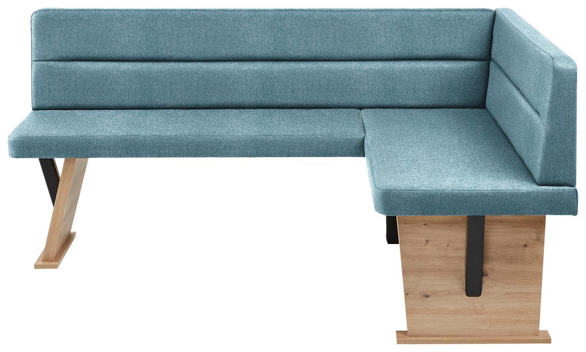 Eckbank in Eiche Artisan/Petrol - Petrol/Eiche Artisan, Basics, Holz/Textil (181/85/141cm) - Based