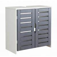 Waschbeckenunterschrank Flonali - Weiss/Anthrazit, Trend, Holzwerkstoff (60/60/29cm) - MID.YOU