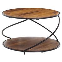 Klubska Miza Wohnling - črna/barve indijskega rožnega lesa, Moderno, kovina/les (58/58/35cm) - MID.YOU