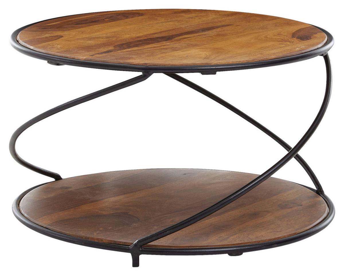 Klubska Miza Wohnling - črna/barve indijskega rožnega lesa, Moderno, kovina/les (58/58/35cm) - MID.YOU