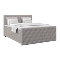 Boxspring Krevet Elio - srebrne boje/bež, Romantično / ladanjski, tekstil/plastika (160/200cm) - Modern Living