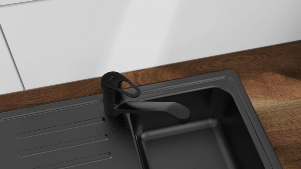 Küchenarmatur Grande in Schwarz matt - Schwarz, Lifestyle, Kunststoff/Metall (5,5/20/27cm) - Schütte