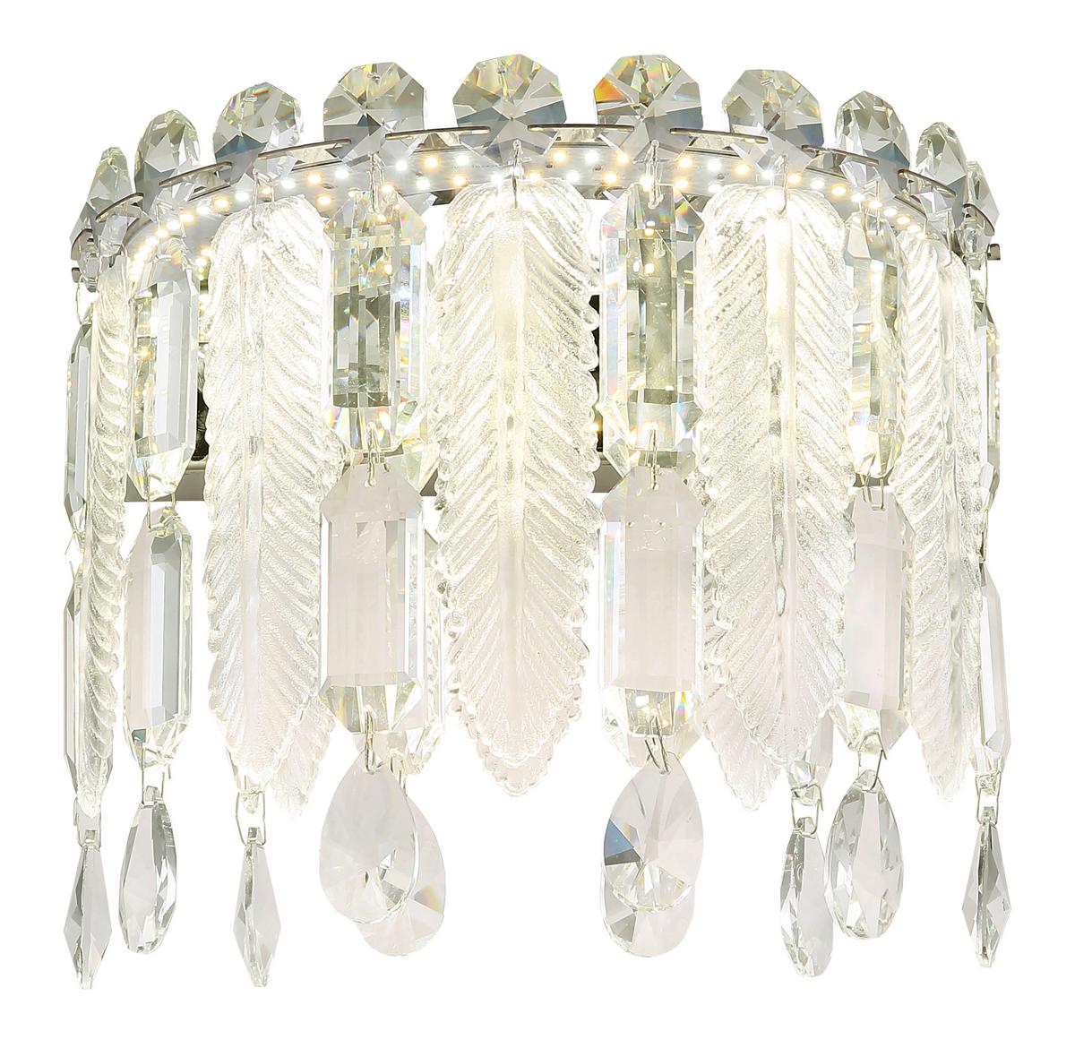 LED-Wandleuchte Klunka Klar/Chromfarben max. 12 Watt - Klar/Chromfarben, Konventionell, Glas/Metall (28/17/24,5cm) - Globo