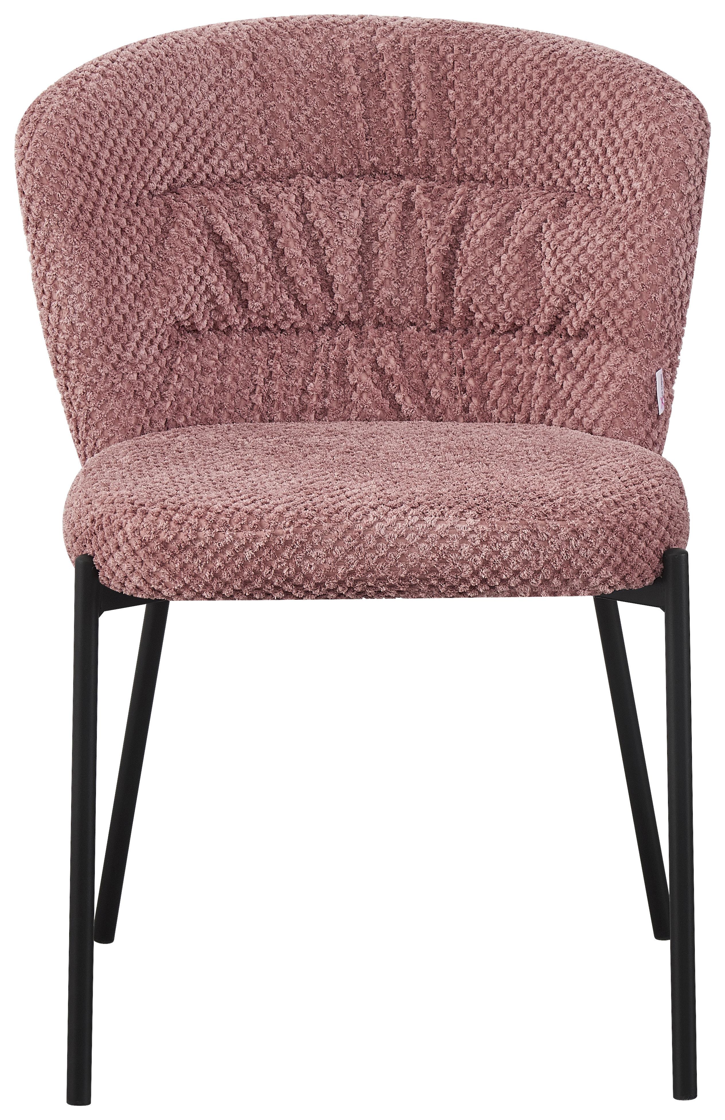 Stuhl Emily Rosa - Pink/Schwarz, Lifestyle, Holz/Textil (55/79/59cm) - Mömax
