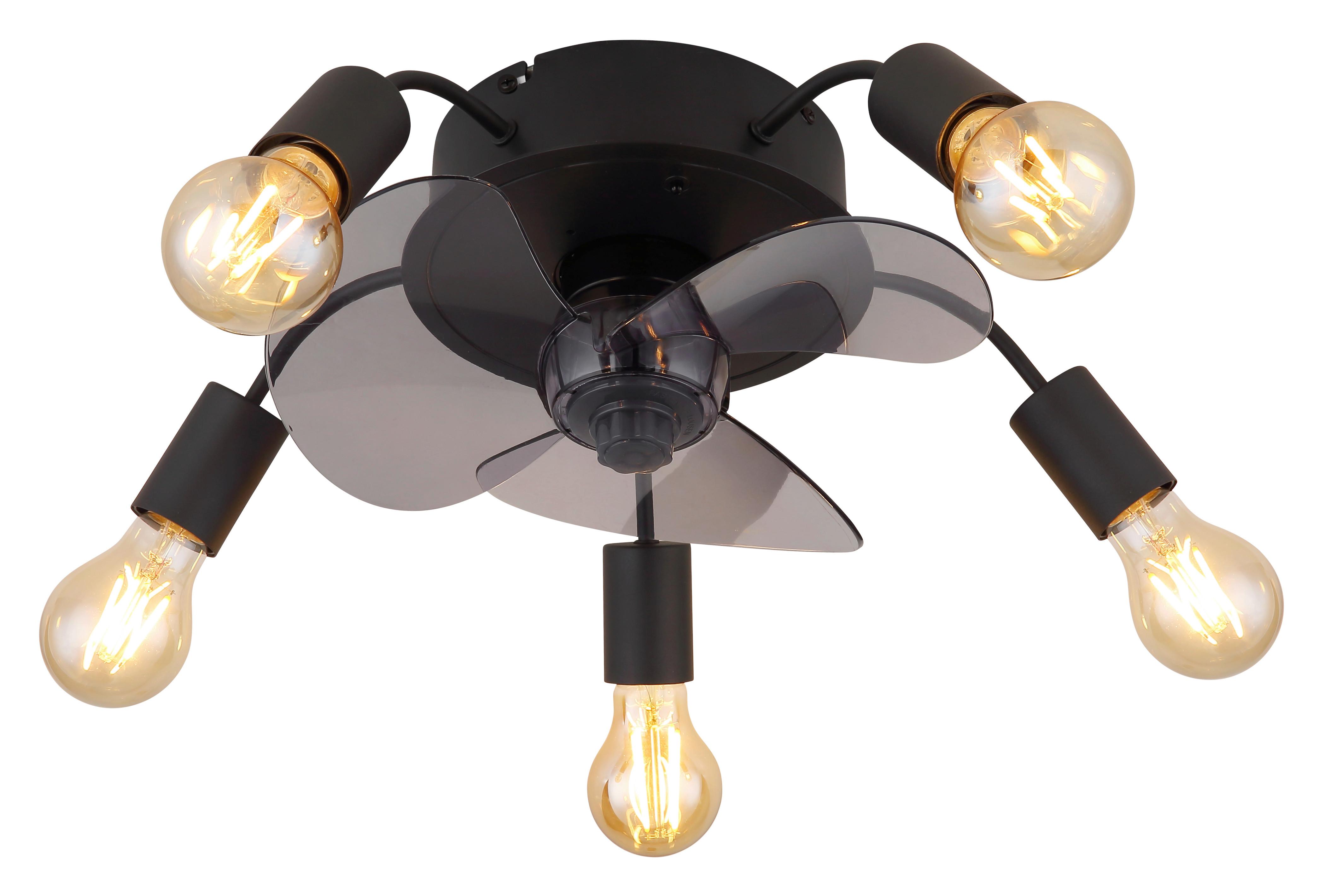 Stropni Ventilator Alisha - svijetlo siva/crna, Basics, metal/plastika (42/15cm) - Globo