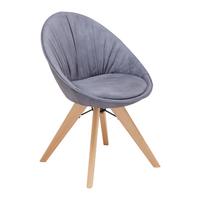 Stuhl Valera Dunkelgrau Mikrofaser Drehbar Gepolstert - Dunkelgrau/Buchefarben, MODERN, Holz/Textil (59/79/58,5cm) - Bessagi Home