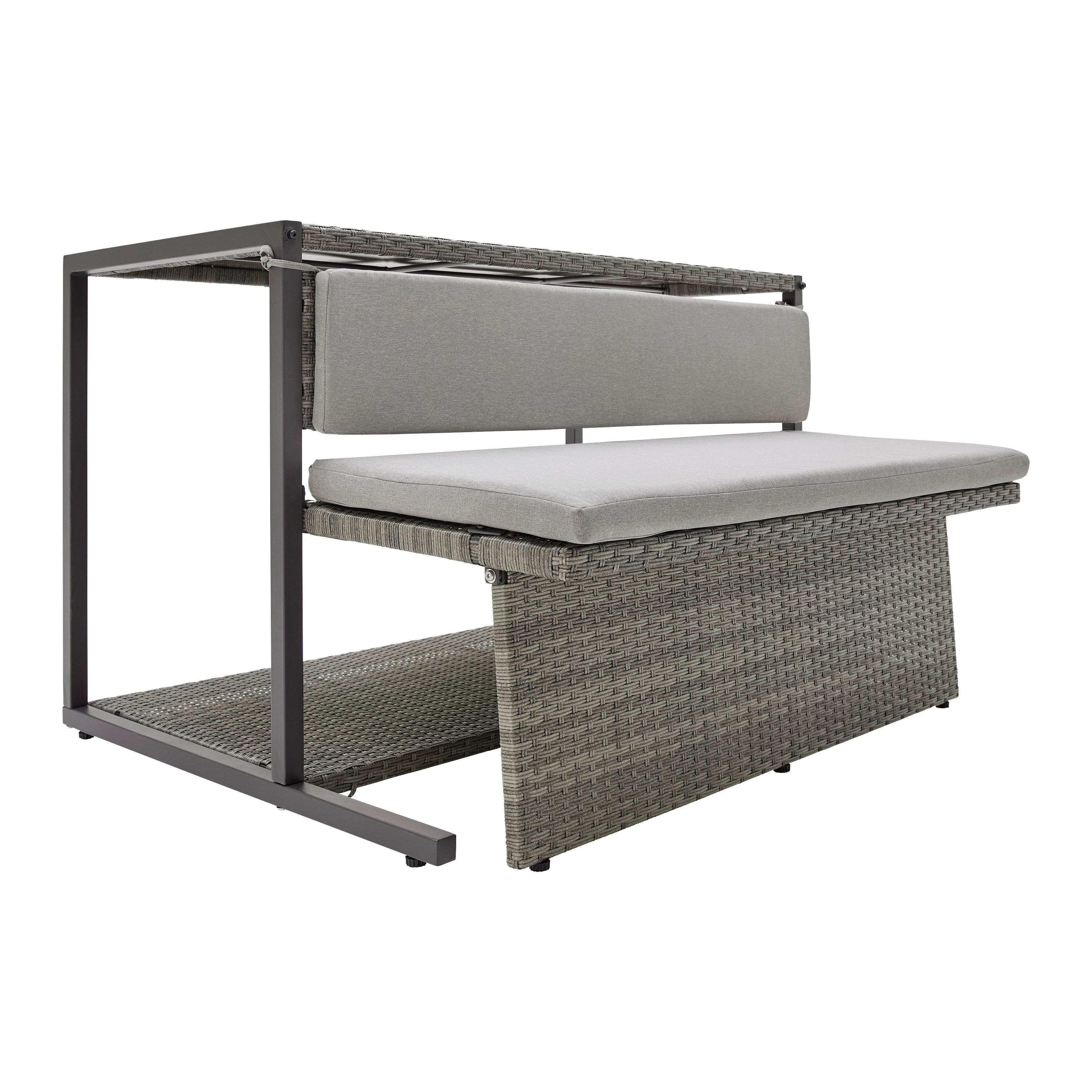 BALKONGMÖBLER SET MARIO - gråbrun, Modern, metall/textil (120/75/105cm) - Bessagi Garden