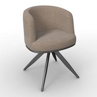 Armlehnstuhl Nela Braun Bouclé Drehbar Gepolstert - Schwarz/Braun, MODERN, Holz/Textil (62/77/62cm) - Bessagi Home