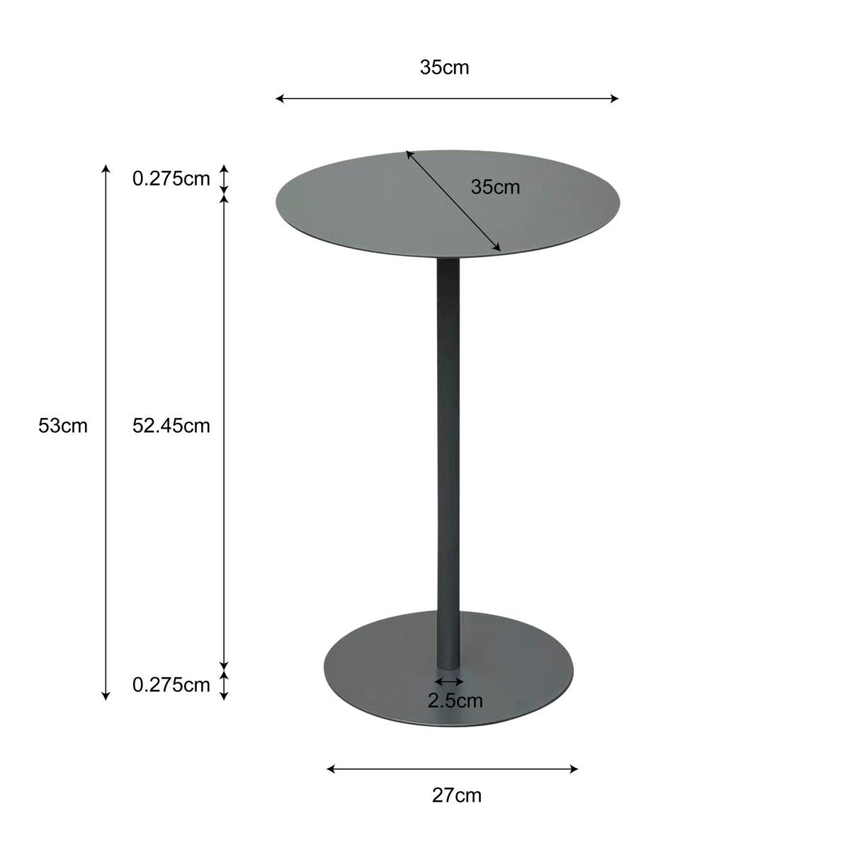 Beistelltisch Rod Dunkelgrau - Dunkelgrau, MODERN, Metall (35/35/53cm) - Mömax