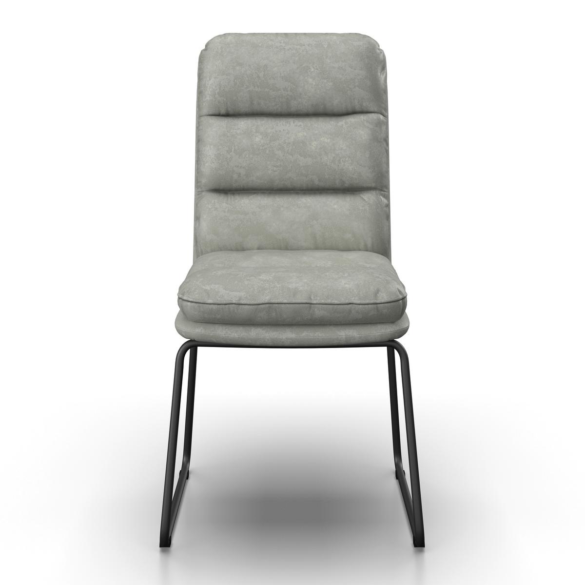 Stuhl Kona Hellgrau Webstoff Gepolstert - Dunkelgrau/Hellgrau, MODERN, Holz/Textil (51/90/62cm) - Bessagi Home