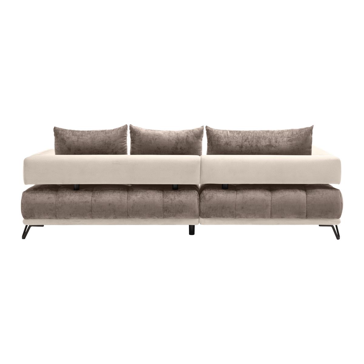 Ecksofa Morgan Cappuccino - Creme/Schwarz, MODERN, Textil/Metall (184/262cm) - Mömax