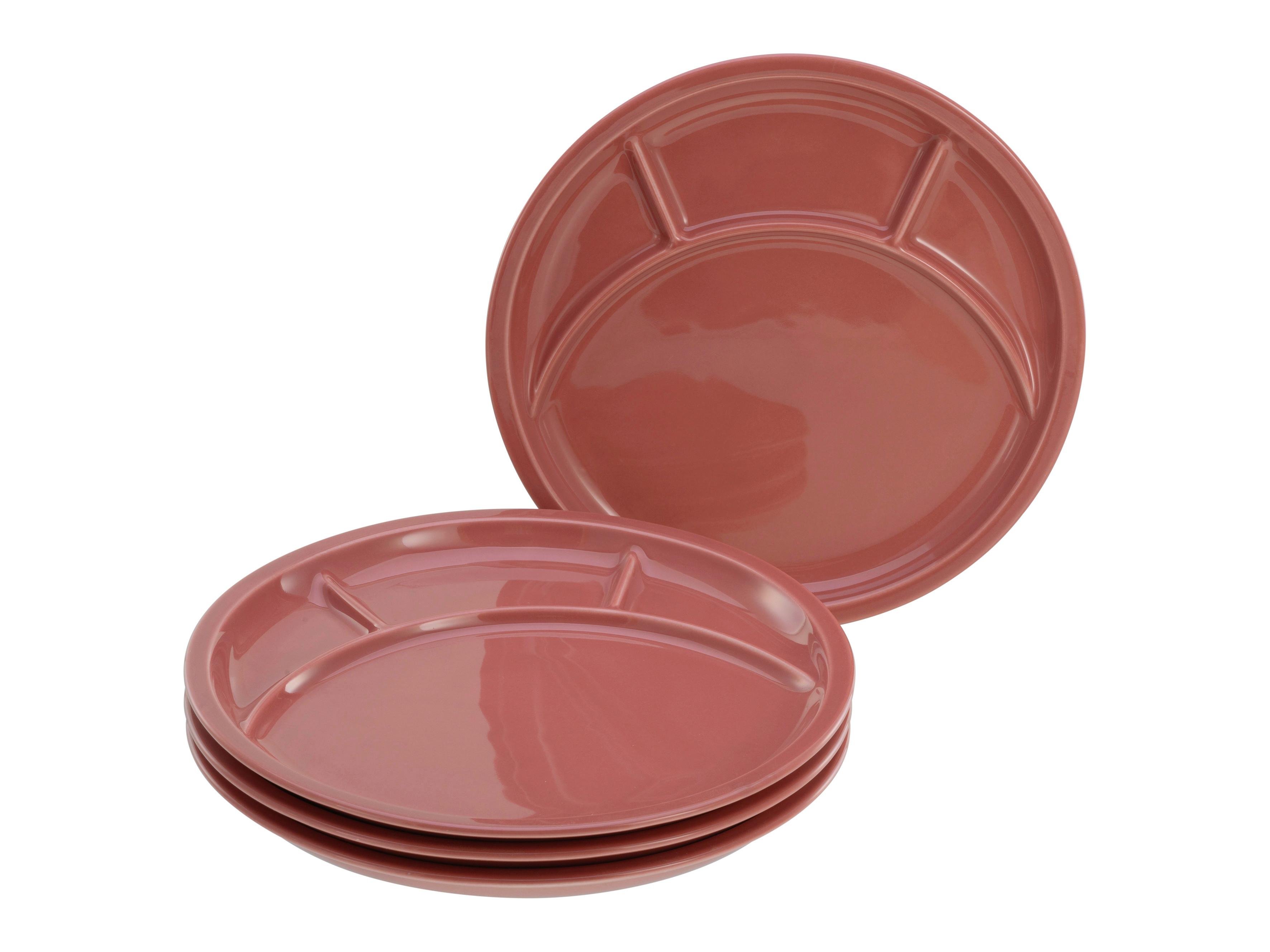 Krožnik Za Fondi Universal Red, 4-Delni - rdeča, Basics, keramika (27cm) - Creatable