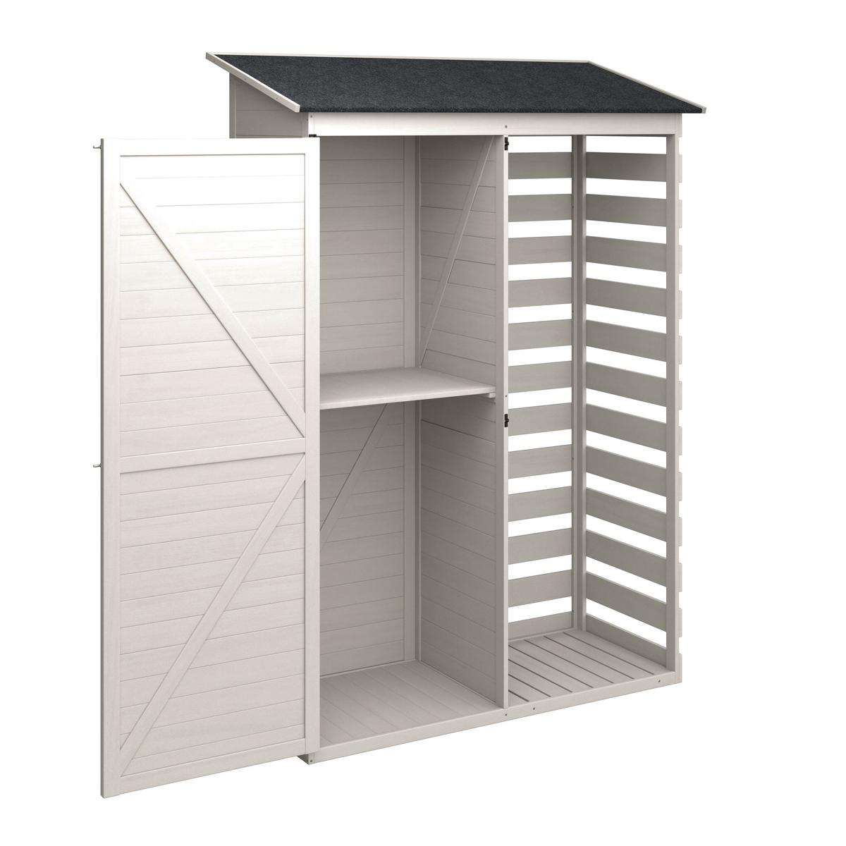 GERÄTEHAUS VERA - Weiss, Modern, Holz (130/55/180cm) - Bessagi Garden