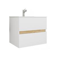 Badezimmer Cosila - Honigeiche/Weiss, Trend, Keramik/Holzwerkstoff (61/51/47cm) - MID.YOU