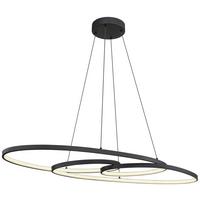Lampă suspendată cu LED Iti - opal/negru, Modern, plastic/metal (20/36/100cm) - Mömax