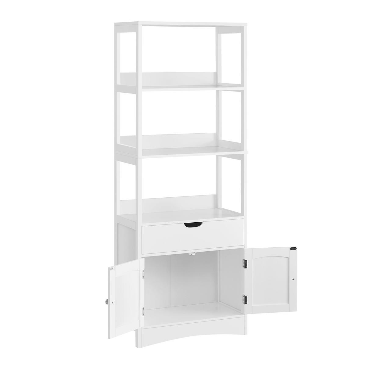 HOCHSCHRANK FLOOR CABINET - Zinkfarben/Weiß, MODERN, Holzwerkstoff/Metall (60/154/32,5cm) - MID.YOU