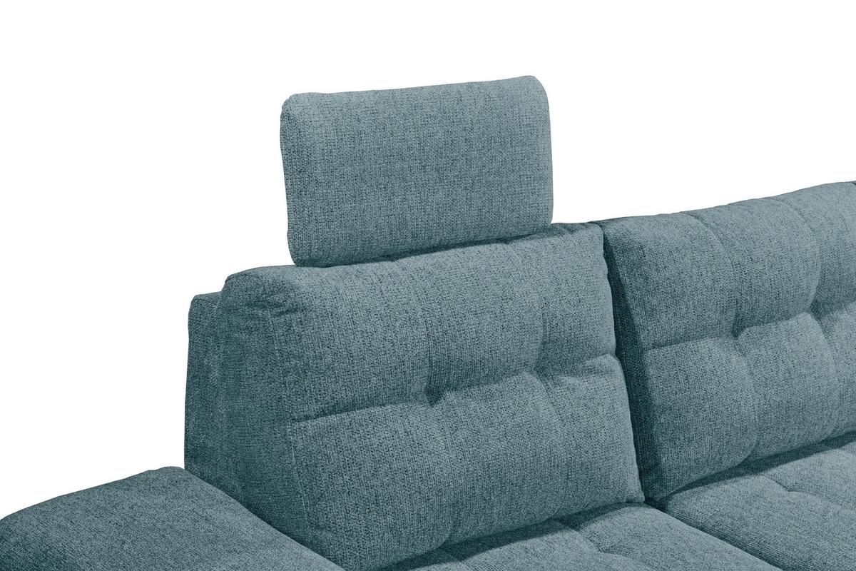 Wohnlandschaft Durban U ca. 170x324x218 cm Eisblau - Blau/Schwarz, KONVENTIONELL, Kunststoff/Textil (170/324/218cm) - MID.YOU