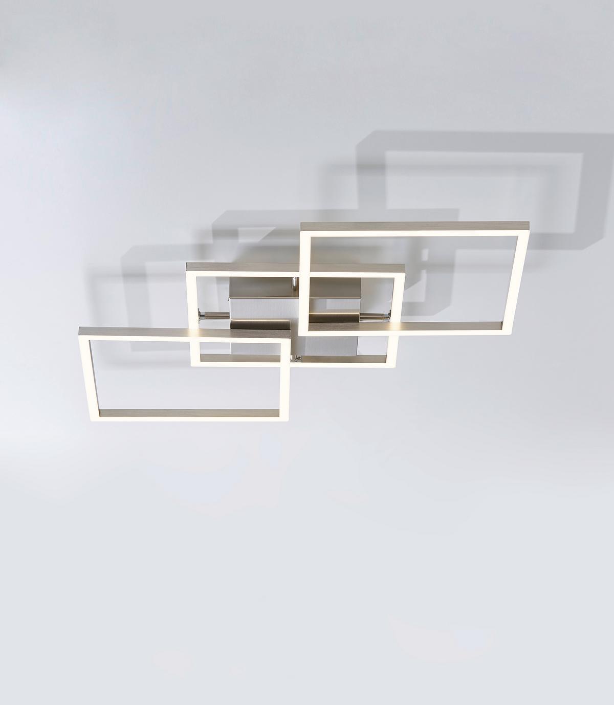 LAMPA SUFITOWA LED GIGA 4 *SBN* - kolor niklowy, Trend, tworzywo sztuczne/metal (75,5/37/6cm) - Novel