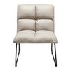 Sessel Eleina Taupe Lederlook - Taupe/Schwarz, MODERN, Textil/Metall (71/82/70cm) - Bessagi Home