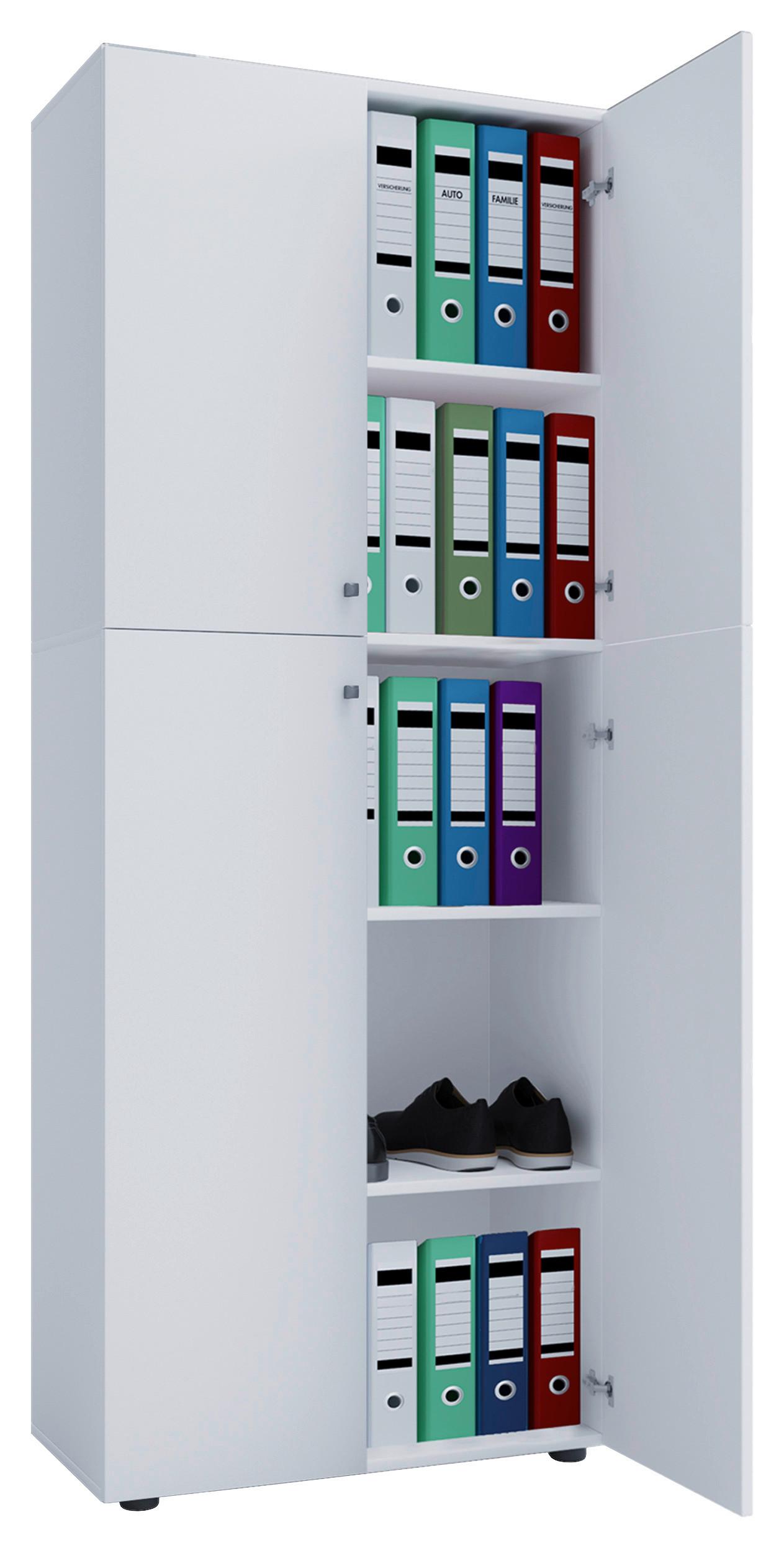 Pisarniška Omara Lona, Bela - bela, Konvencionalno, umetna masa/leseni material (70/182/37cm) - MID.YOU