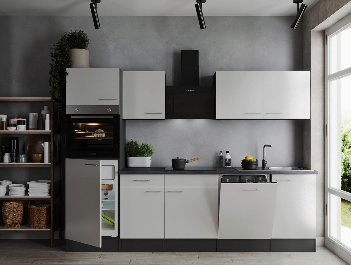 Kuhinjski Blok Z Aparati Oliver, 280cm - srebrne barve/siva, Design, kovina/leseni material (280cm) - Respekta