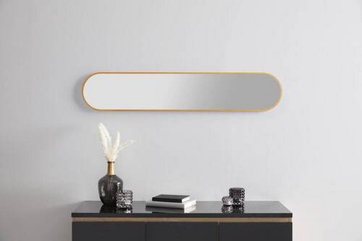 Zidno Ogledalo Moni - zlatne boje, Moderno, staklo/plastika (20/101cm) - Modern Living